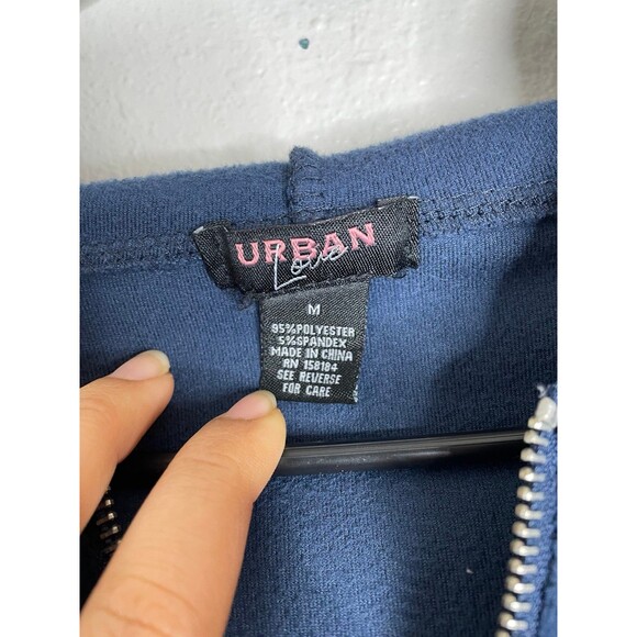 Y2K Velour “Baby Girl” Rhinestone Zip Up Hoodie | Urban Love Cropped Jacket - Picture 5 of 5